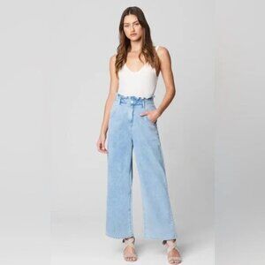 NWT Blank NYC Sz M Stand Strong Wide Leg Jeans 100% Cotton Light Blue High Waist